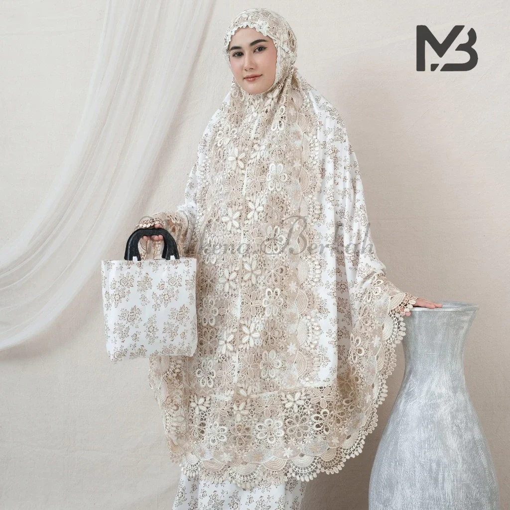 MUKENA PRINCES NAIRA DEWASA KATUN FOIL MIX GLITER RENDA MEWAH TWOTONE